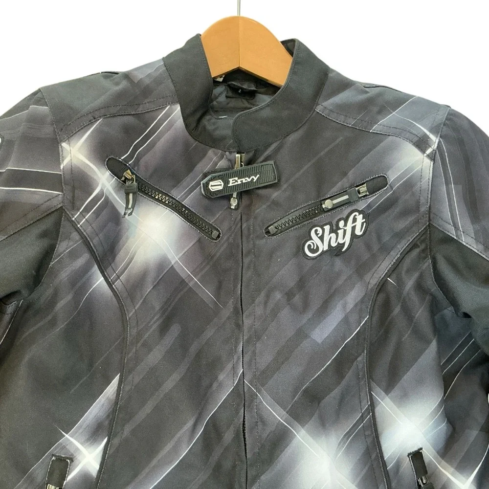 Shift Envy Motorcycle Jacket Women’s S Black Padded Removable Liner Textile